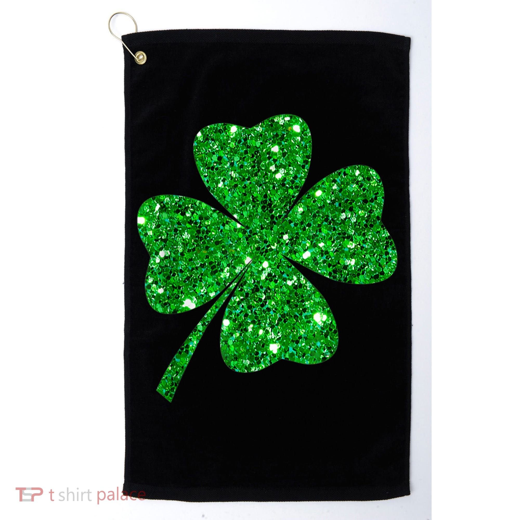 Sparkle Clover Irish Shirt For St Patricks & Pattys Day Golf Towel