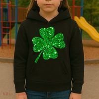 Sparkle Clover Irish Shirt For St Patricks & Pattys Day Kids Hoodie thumb 3