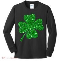 Sparkle Clover Irish Shirt For St Patricks & Pattys Day Kids Long Sleeve Shirt thumb 0
