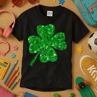 Sparkle Clover Irish Shirt For St Patricks & Pattys Day Kids T-Shirt thumb 3