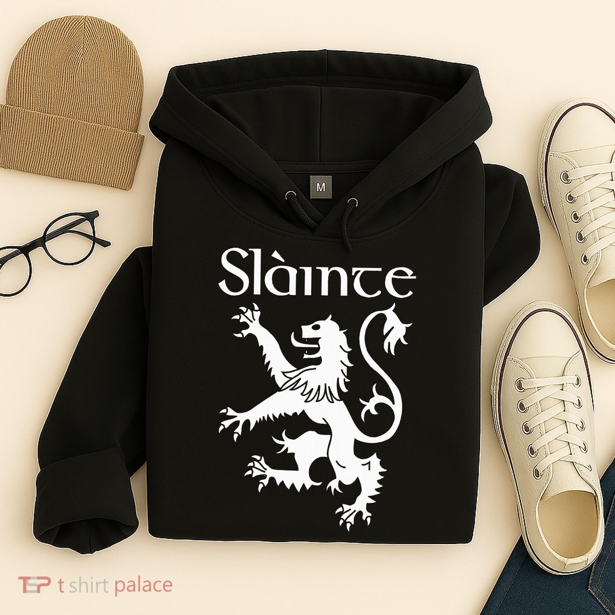 Slainte Cheers In Scots Gaelic Scottish Lion Rampant Hoodie