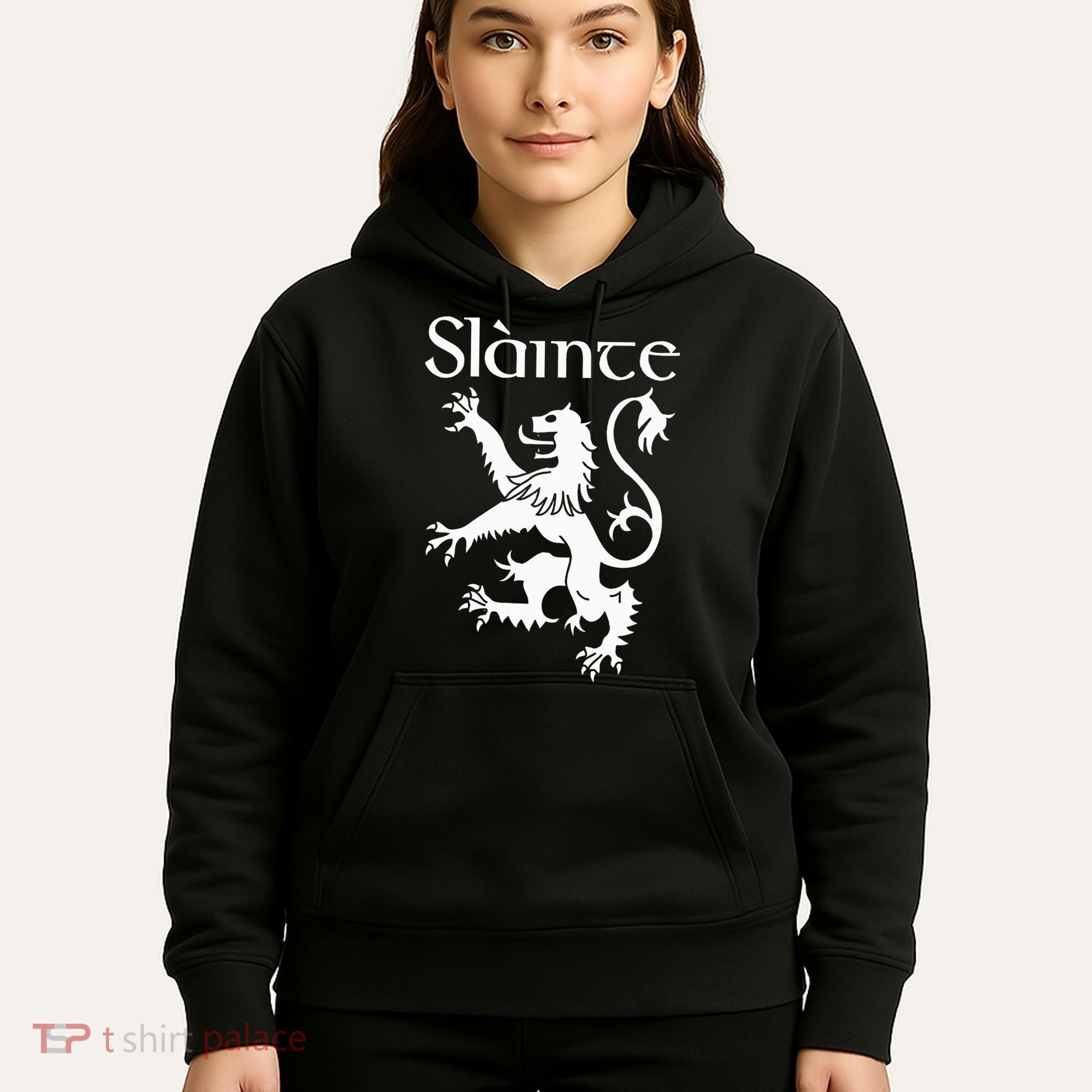 Slainte Cheers In Scots Gaelic Scottish Lion Rampant Hoodie