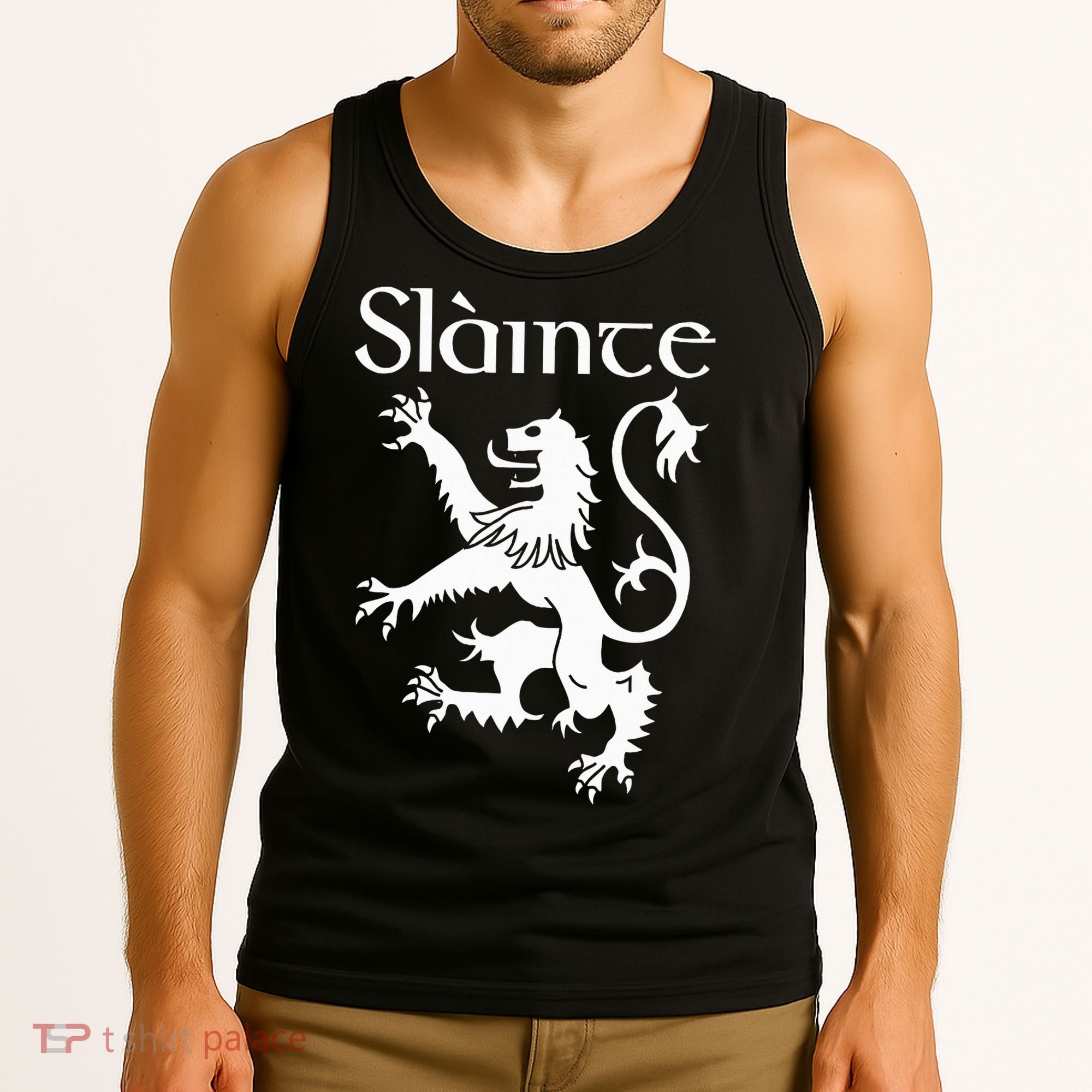 Slainte Cheers In Scots Gaelic Scottish Lion Rampant Tank Top