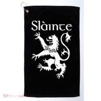 Slainte Cheers In Scots Gaelic Scottish Lion Rampant Golf Towel thumb 0