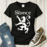 Slainte Cheers In Scots Gaelic Scottish Lion Rampant Women's T-Shirt thumb 3