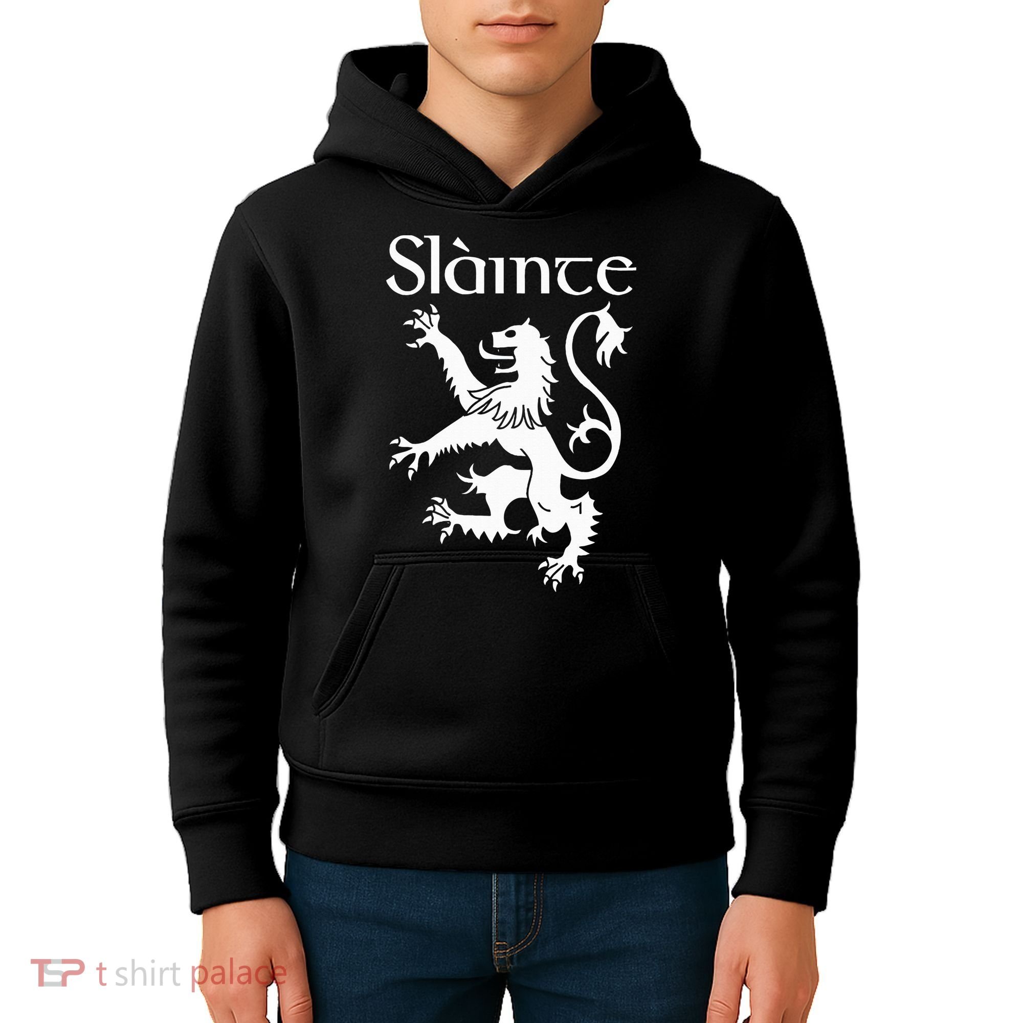 Slainte Cheers In Scots Gaelic Scottish Lion Rampant Kids Hoodie