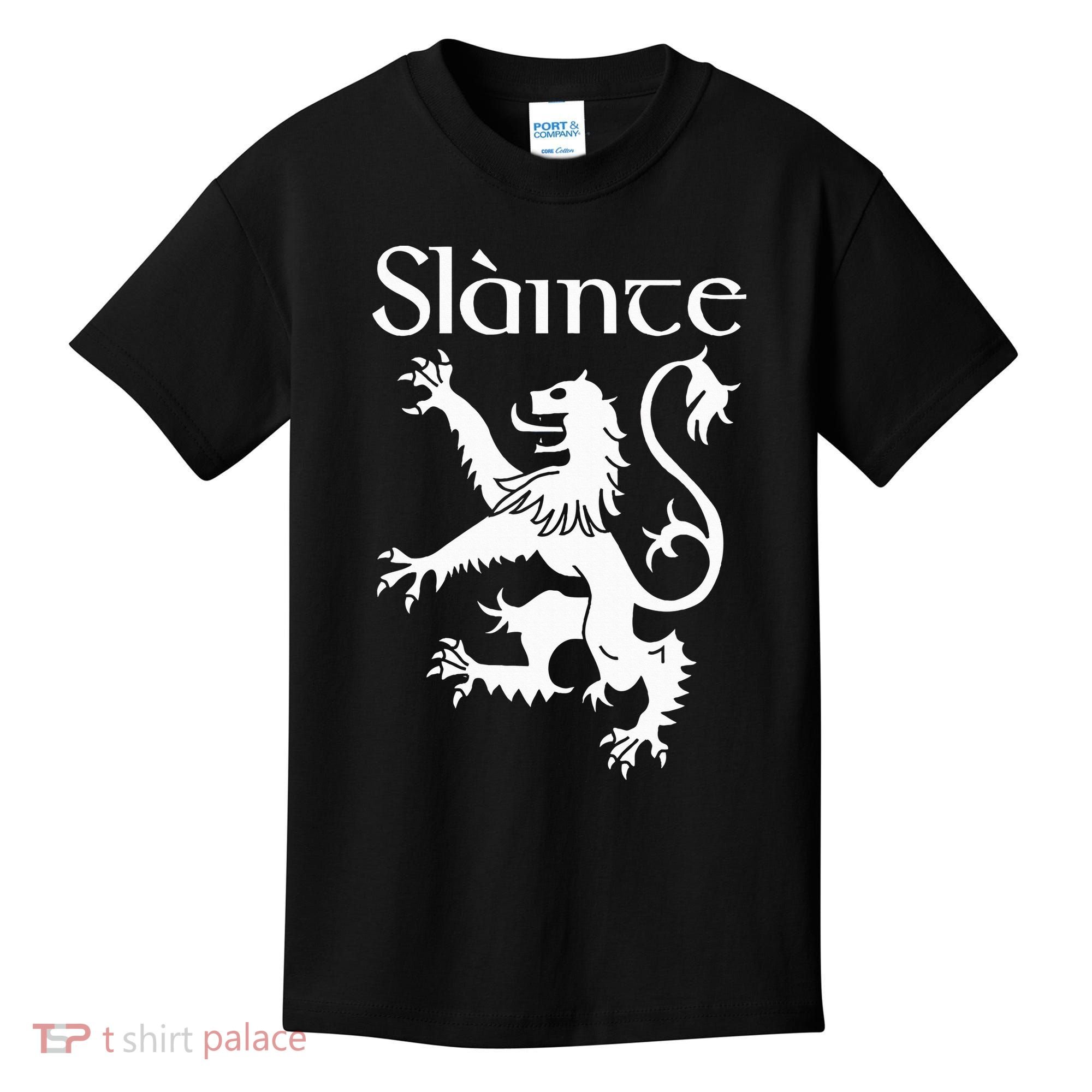 Slainte Cheers In Scots Gaelic Scottish Lion Rampant Kids T-Shirt