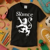 Slainte Cheers In Scots Gaelic Scottish Lion Rampant Kids T-Shirt thumb 3