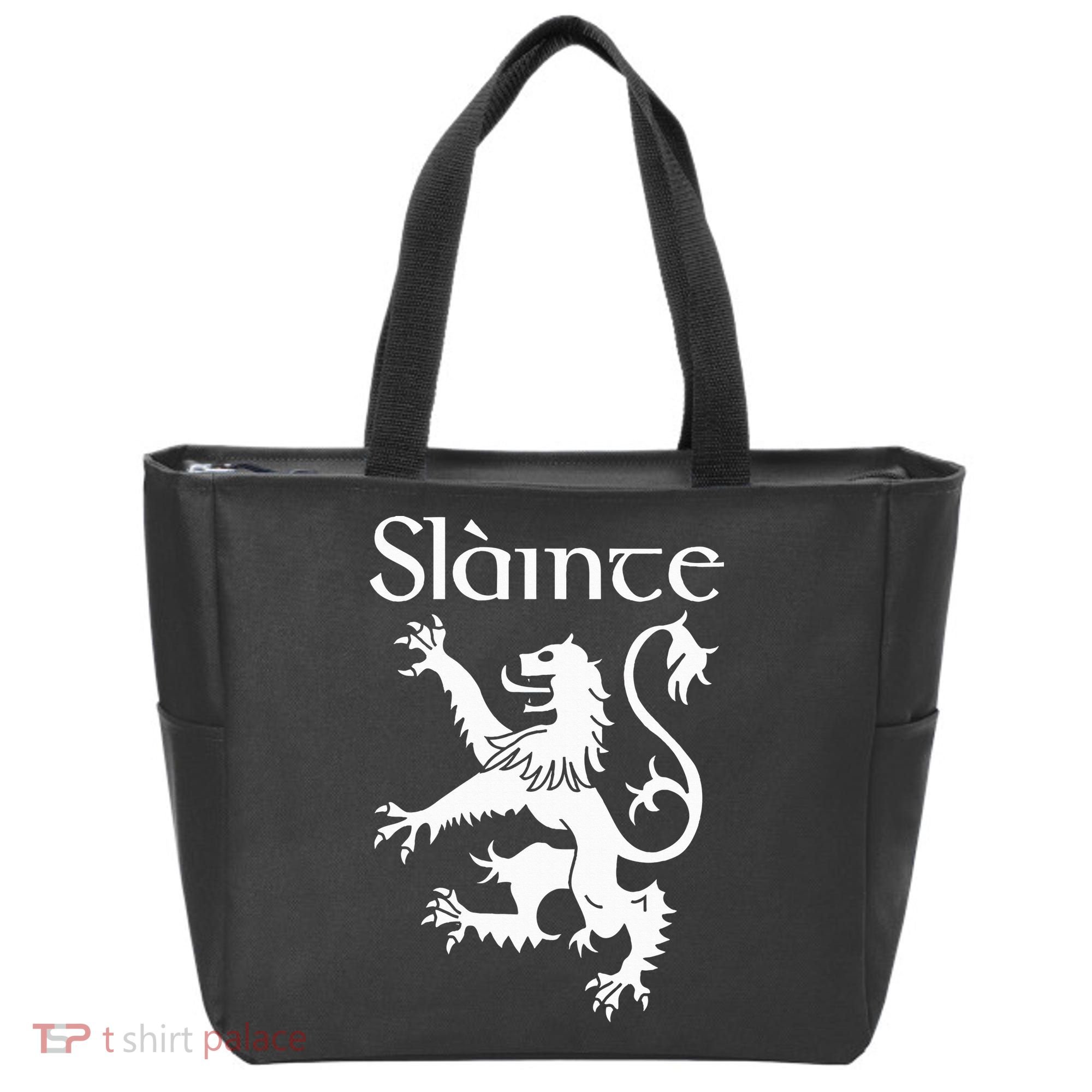Slainte Cheers In Scots Gaelic Scottish Lion Rampant Tote Bag