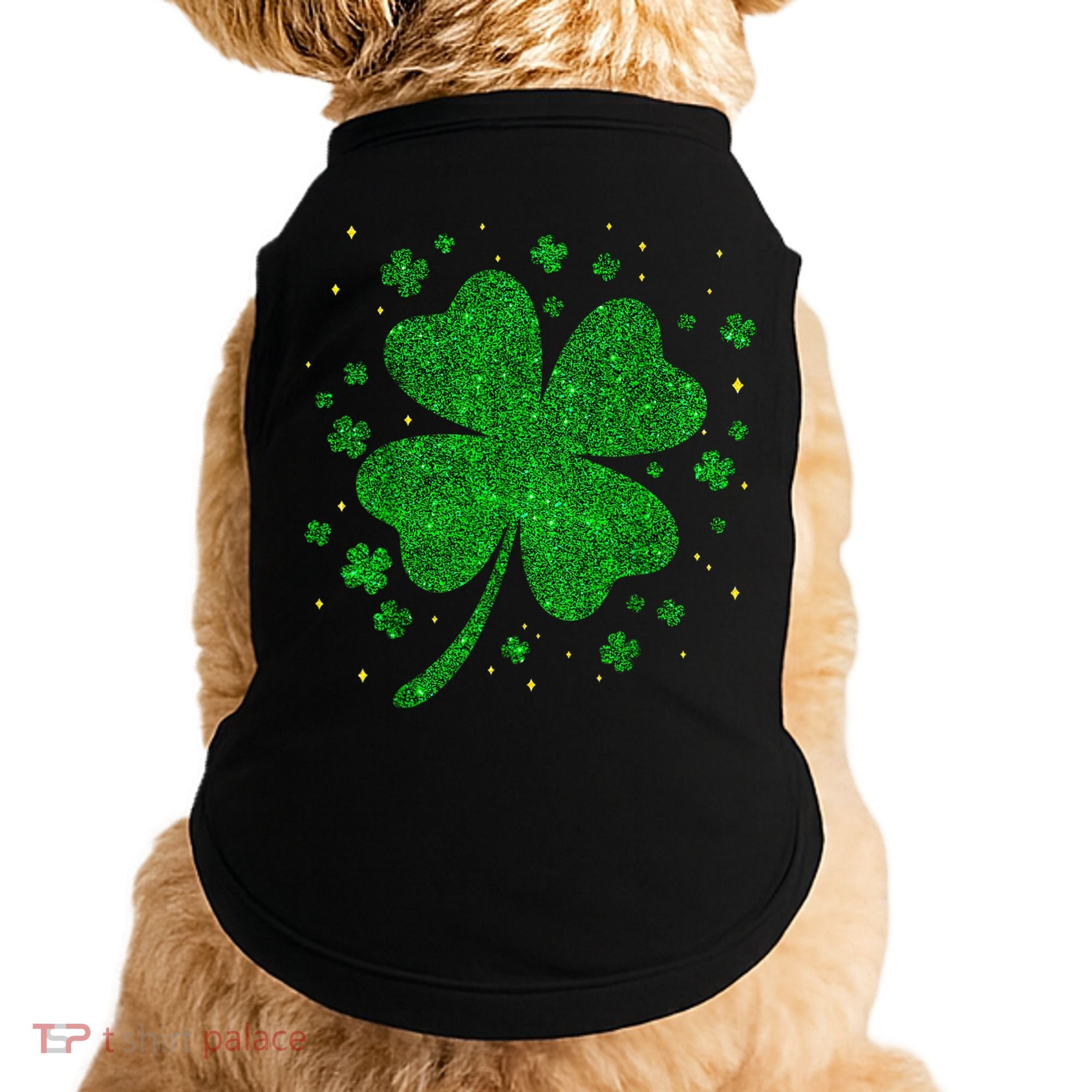 Sparkle Clover Irish For St Patricks & Pattys Day Doggie Tank