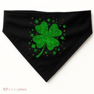 Sparkle Clover Irish For St Patricks & Pattys Day USA-Made Doggie Bandana