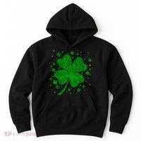 Sparkle Clover Irish For St Patricks & Pattys Day Hoodie thumb 0
