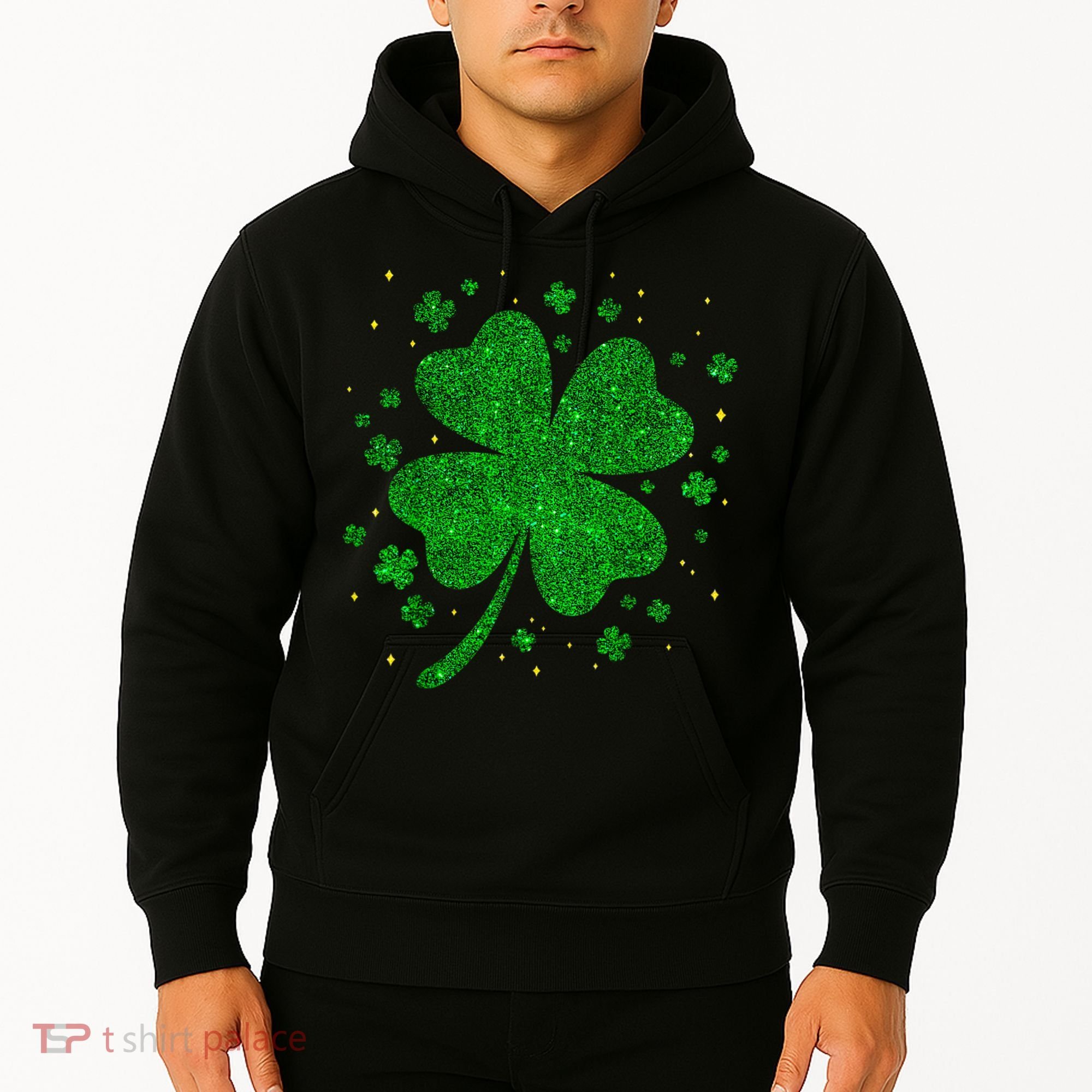 Sparkle Clover Irish For St Patricks & Pattys Day Hoodie