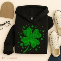Sparkle Clover Irish For St Patricks & Pattys Day Hoodie thumb 4