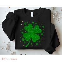Sparkle Clover Irish For St Patricks & Pattys Day Sweatshirt thumb 2