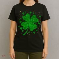 Sparkle Clover Irish For St Patricks & Pattys Day T-Shirt thumb 4