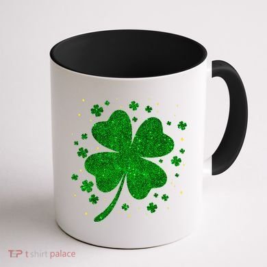 Sparkle Clover Irish For St Patricks & Pattys Day Coffee Mug back