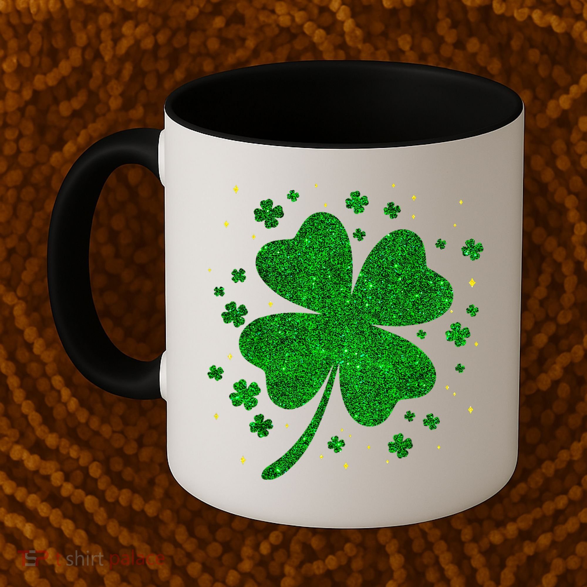 Sparkle Clover Irish For St Patricks & Pattys Day Coffee Mug