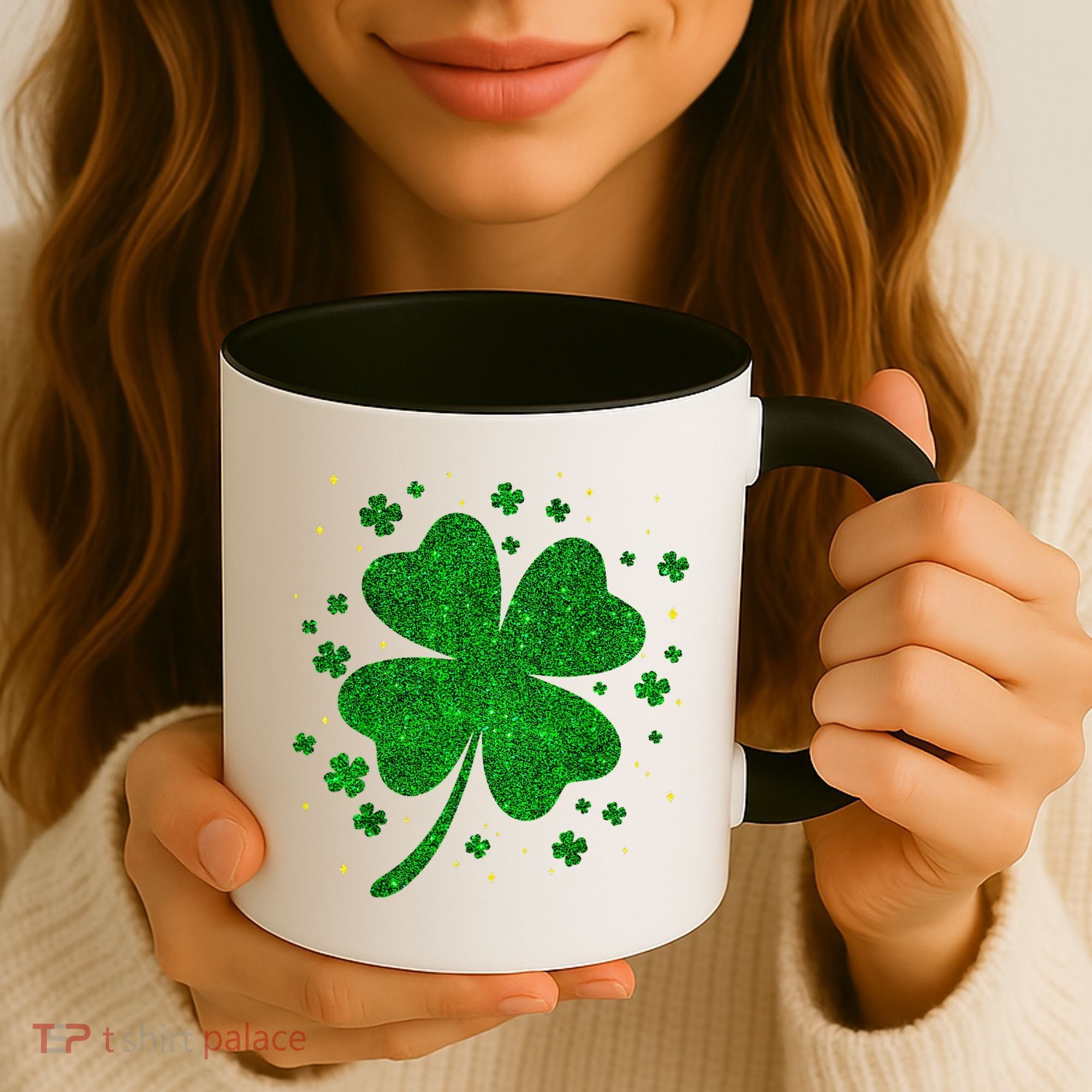 Sparkle Clover Irish For St Patricks & Pattys Day Coffee Mug