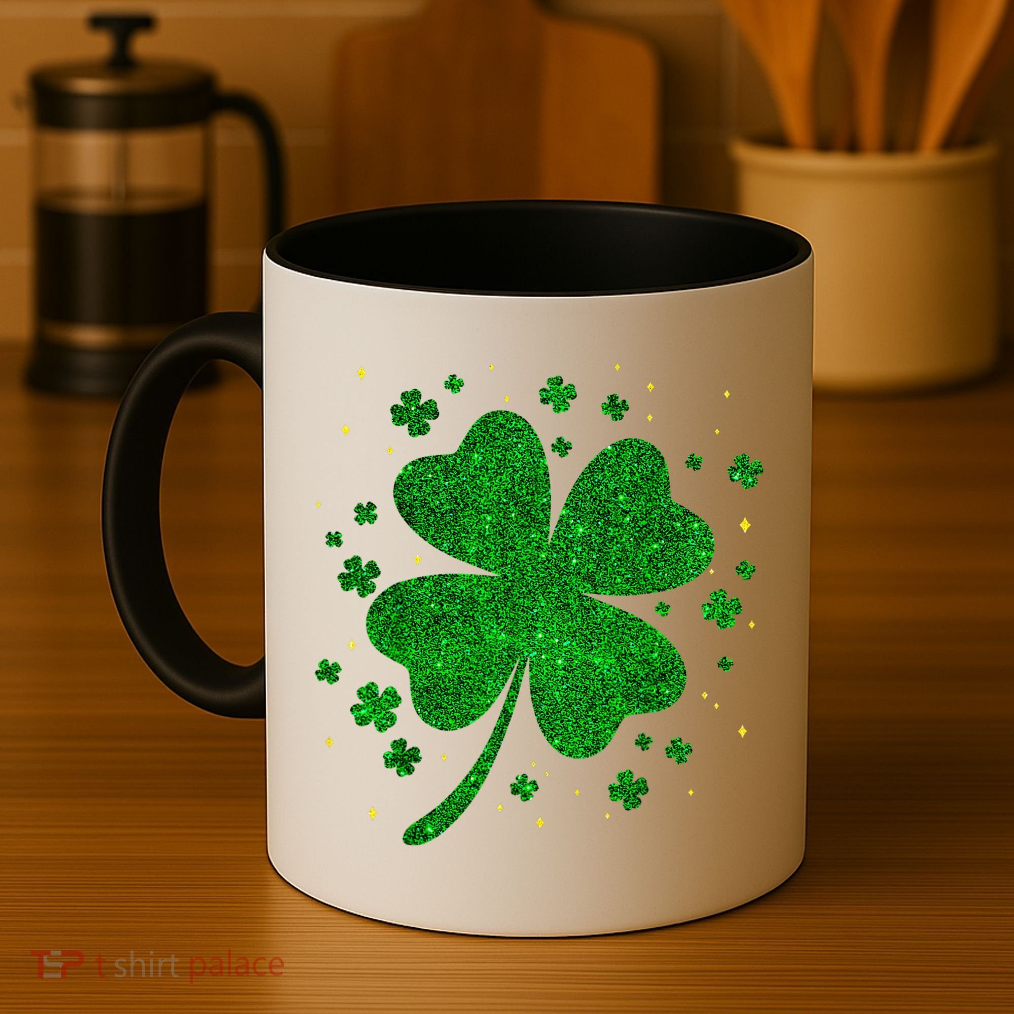 Sparkle Clover Irish For St Patricks & Pattys Day Coffee Mug