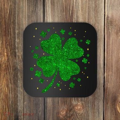 Sparkle Clover Irish For St Patricks & Pattys Day Coaster