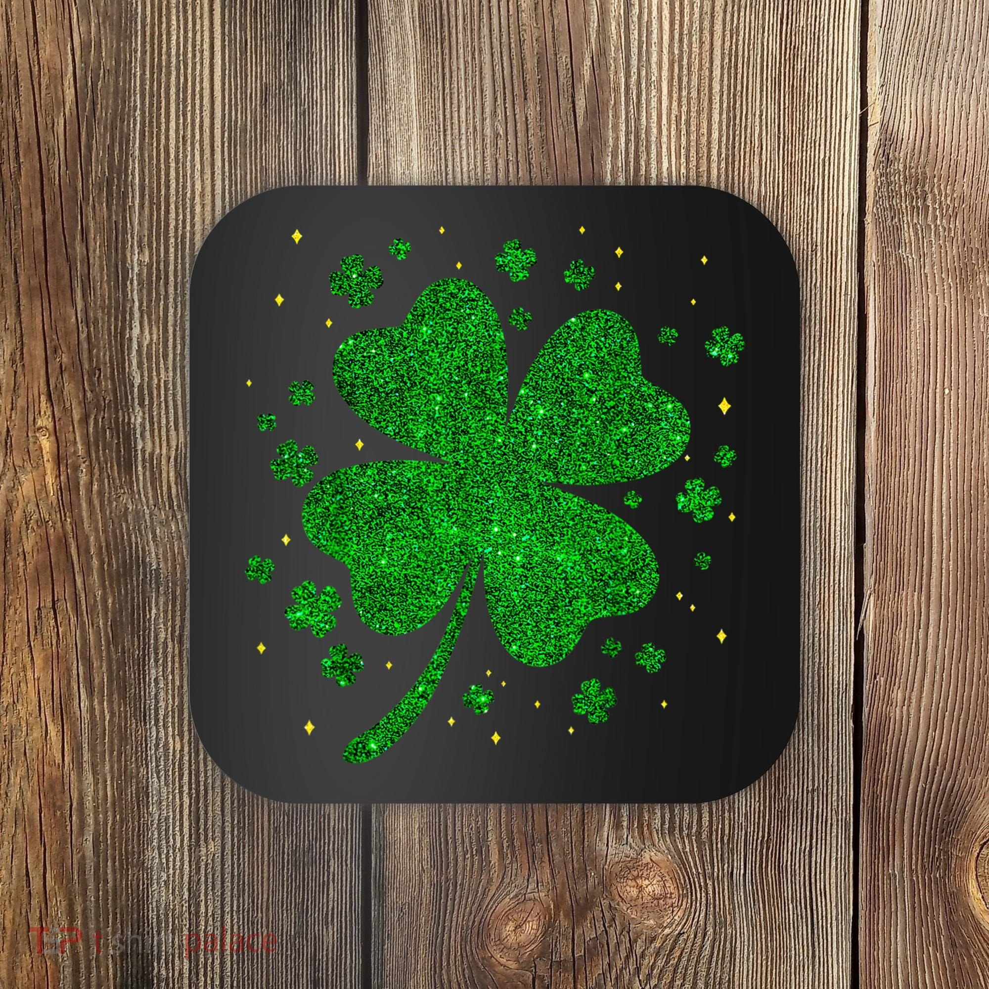 Sparkle Clover Irish For St Patricks & Pattys Day Coaster