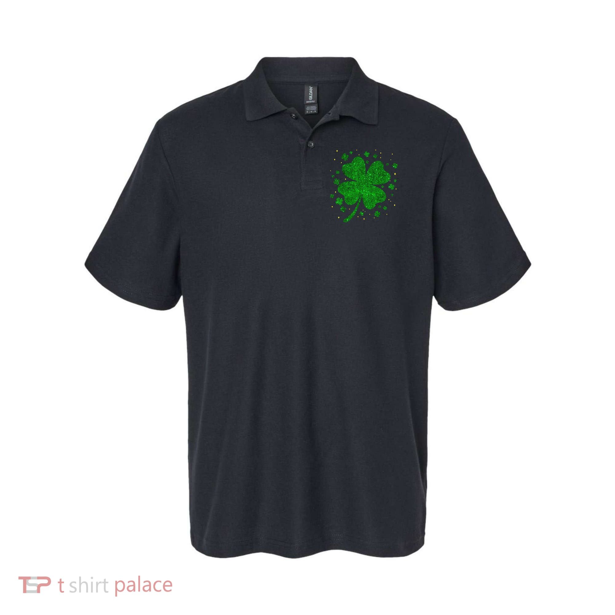 Sparkle Clover Irish For St Patricks & Pattys Day Polo