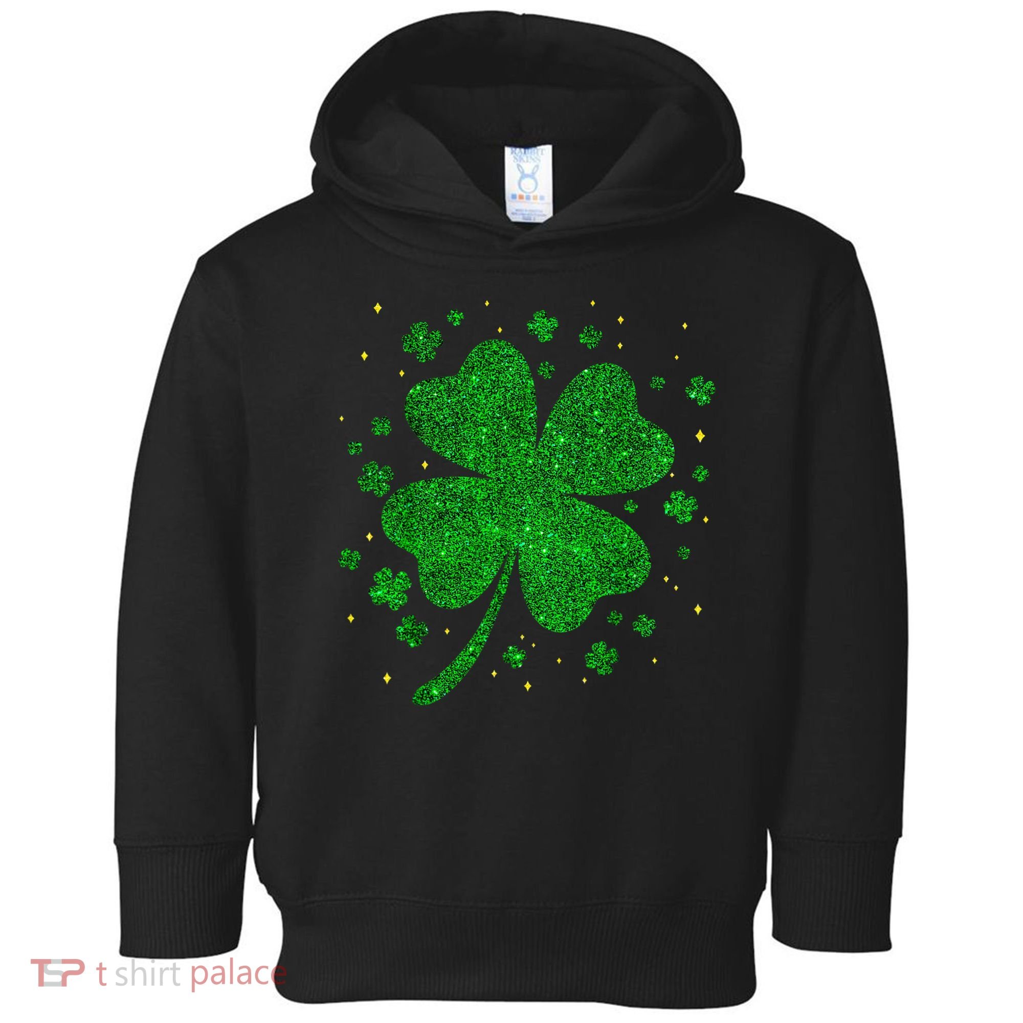 Sparkle Clover Irish For St Patricks & Pattys Day Toddler Hoodie