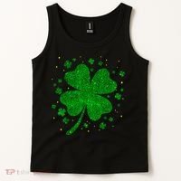 Sparkle Clover Irish For St Patricks & Pattys Day Tank Top thumb 2