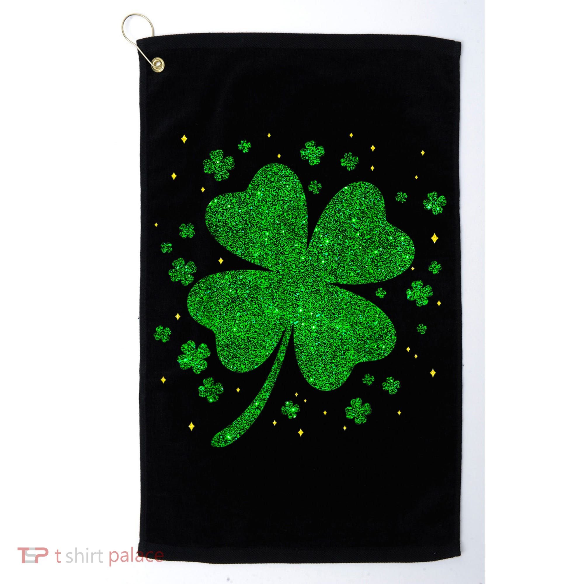 Sparkle Clover Irish For St Patricks & Pattys Day Golf Towel