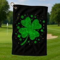 Sparkle Clover Irish For St Patricks & Pattys Day Golf Towel thumb 1