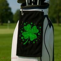 Sparkle Clover Irish For St Patricks & Pattys Day Golf Towel thumb 2