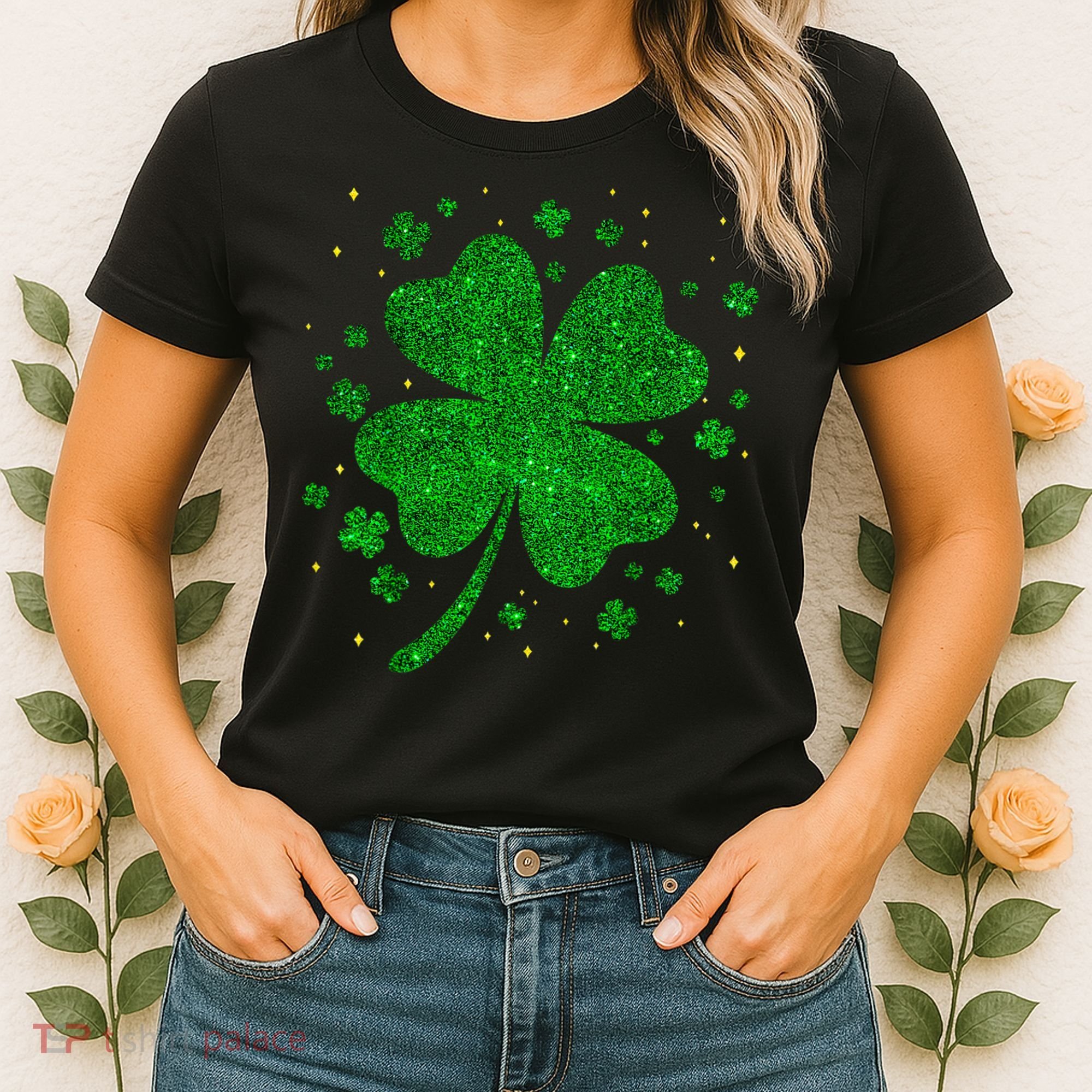 Sparkle Clover Irish For St Patricks & Pattys Day Women's T-Shirt