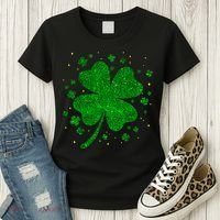 Sparkle Clover Irish For St Patricks & Pattys Day Women's T-Shirt thumb 3