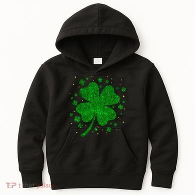 Sparkle Clover Irish For St Patricks & Pattys Day Kids Hoodie