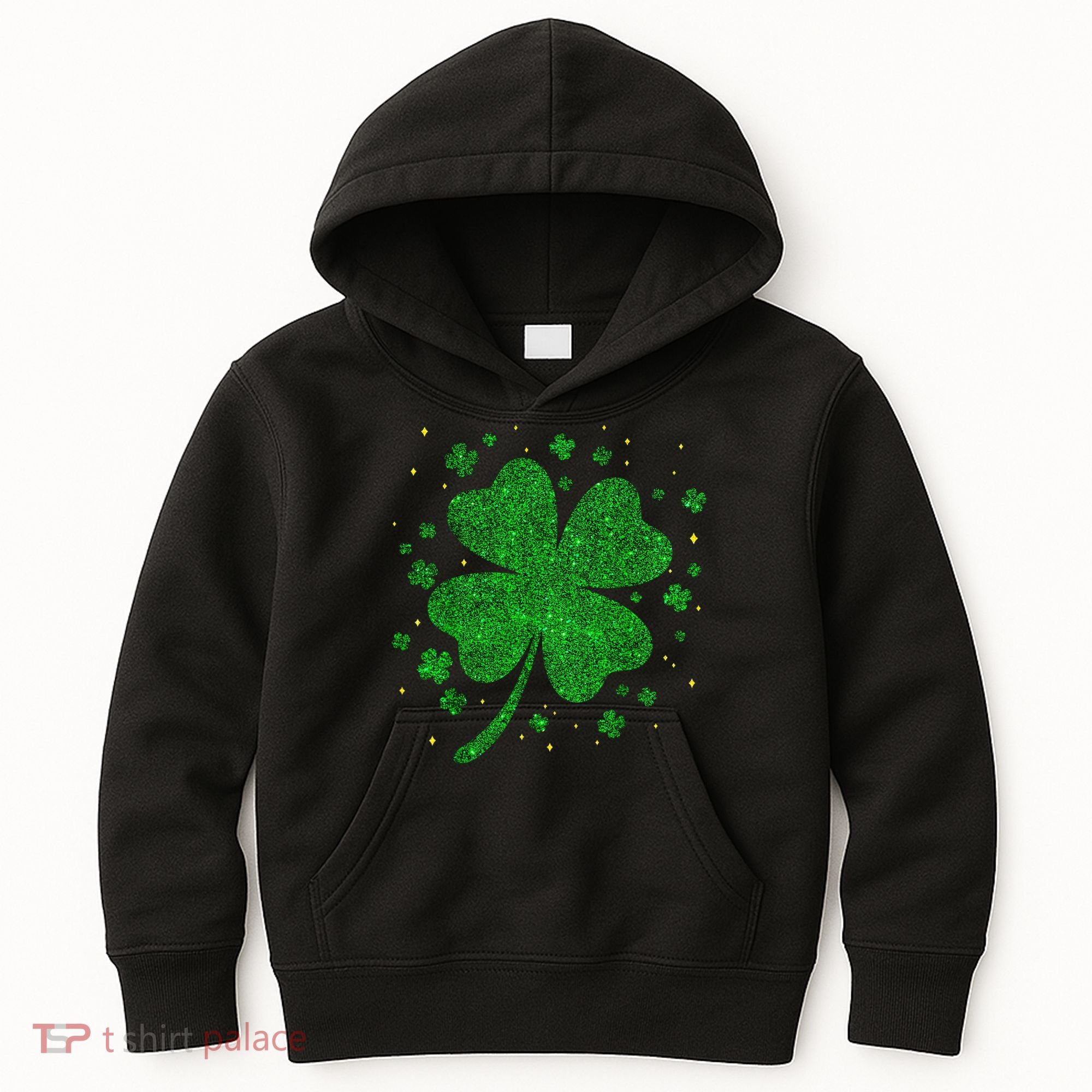 Sparkle Clover Irish For St Patricks & Pattys Day Kids Hoodie