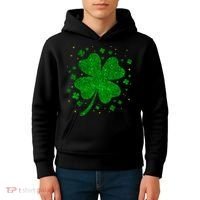 Sparkle Clover Irish For St Patricks & Pattys Day Kids Hoodie thumb 4