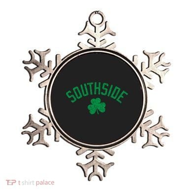 Southside Chicago Irish Shamrock Distressed Green Print Funny Gift Ornament