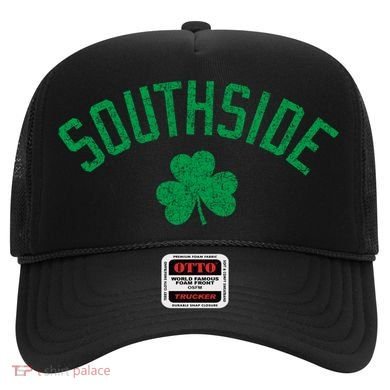 Southside Chicago Irish Shamrock Distressed Green Print Funny Gift Hat