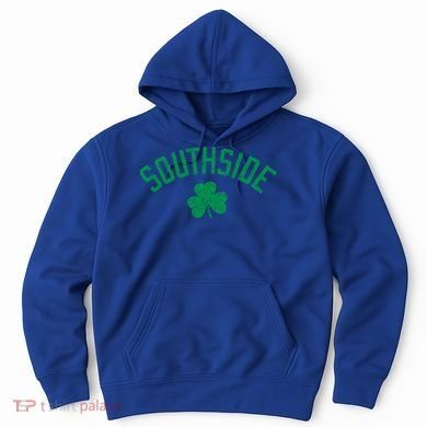 Southside Chicago Irish Shamrock Distressed Green Print Funny Gift Hoodie