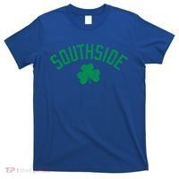 Southside Chicago Irish Shamrock Distressed Green Print Funny Gift T-Shirt thumb 0