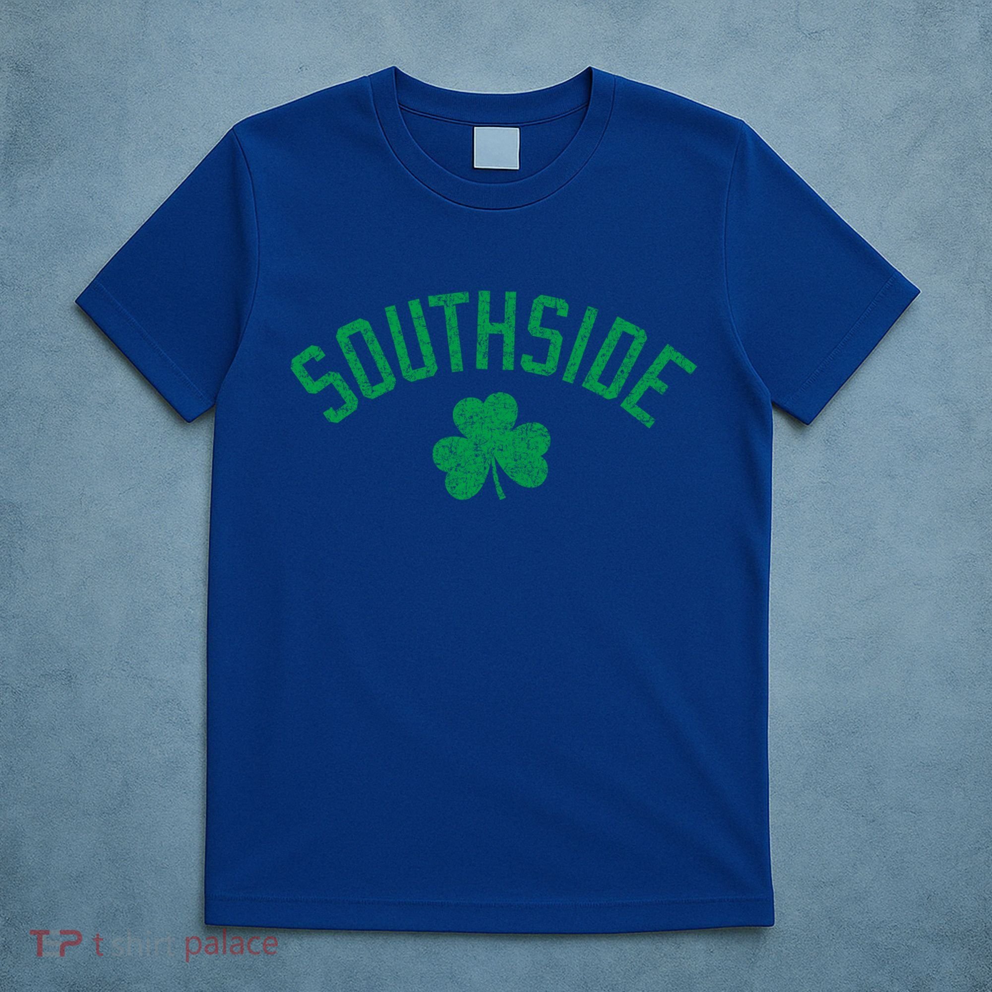 Southside Chicago Irish Shamrock Distressed Green Print Funny Gift T-Shirt