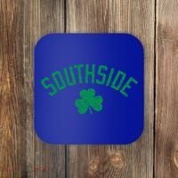 Southside Chicago Irish Shamrock Distressed Green Print Funny Gift Coaster thumb 0