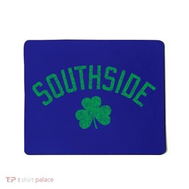 Southside Chicago Irish Shamrock Distressed Green Print Funny Gift Mousepad