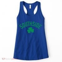 Southside Chicago Irish Shamrock Distressed Green Print Funny Gift Women's Tank Top thumb 0
