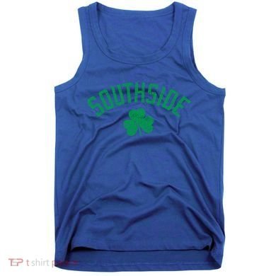 Southside Chicago Irish Shamrock Distressed Green Print Funny Gift Tank Top