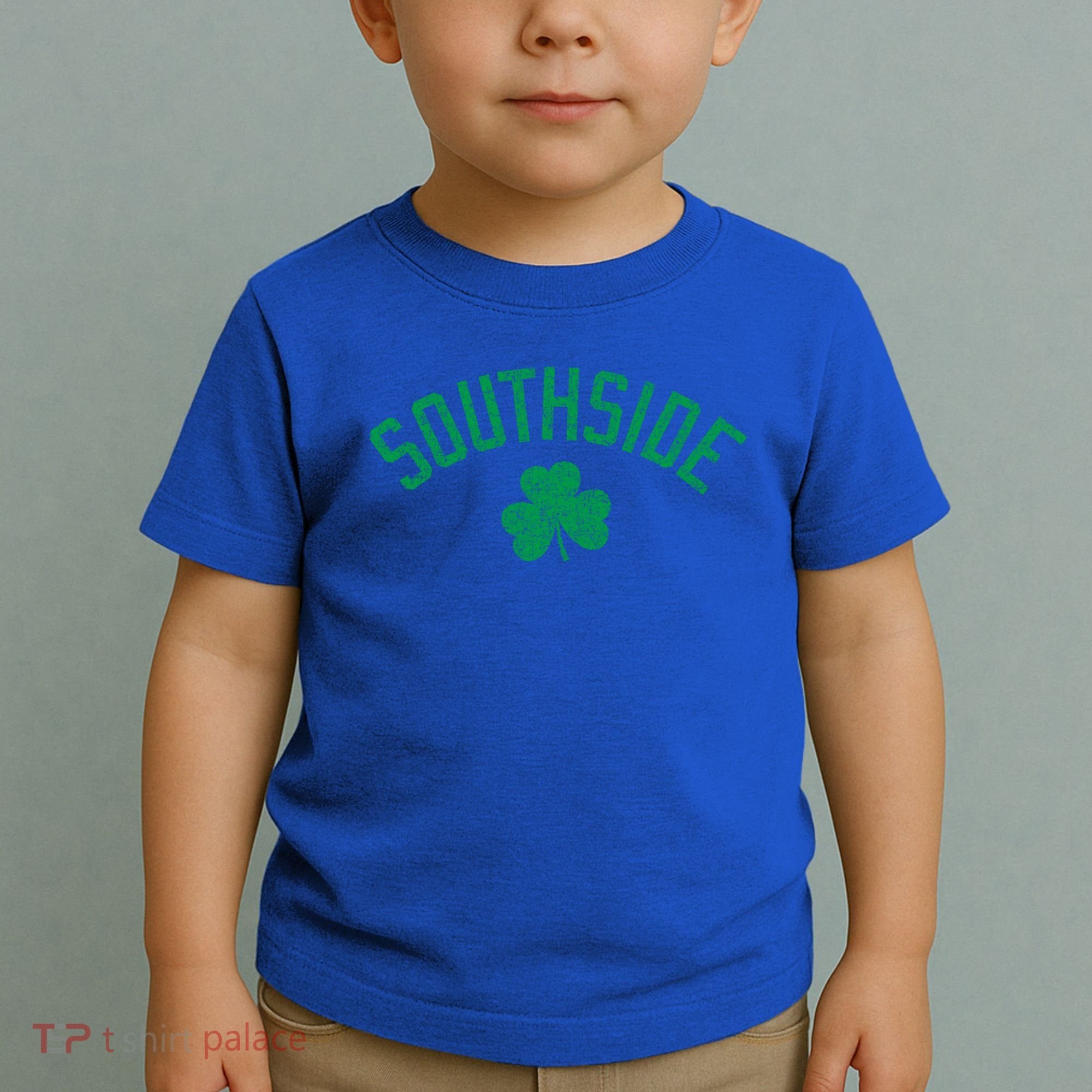 Southside Chicago Irish Shamrock Distressed Green Print Funny Gift Toddler T-Shirt