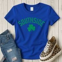 Southside Chicago Irish Shamrock Distressed Green Print Funny Gift Women's T-Shirt thumb 3