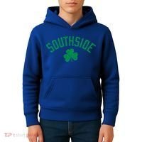 Southside Chicago Irish Shamrock Distressed Green Print Funny Gift Kids Hoodie thumb 4
