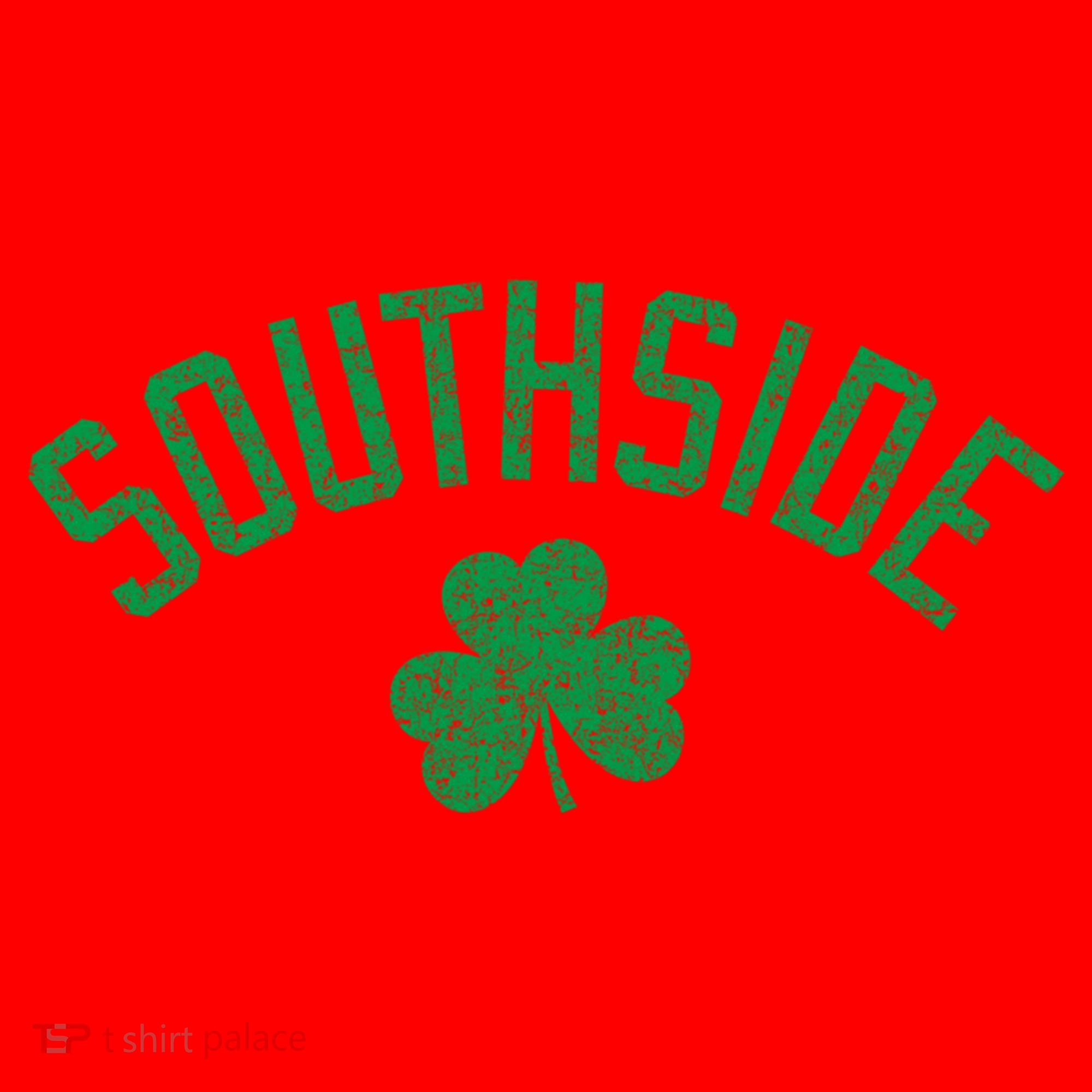Southside Chicago Irish Shamrock Distressed Green Print Funny Gift Santa Hat